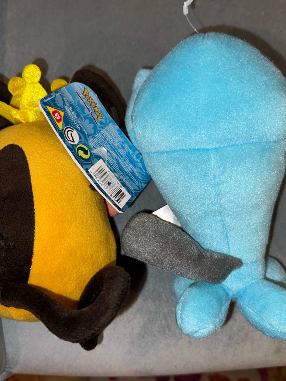 Pokemon lot of 2 stuffed animals Ditto transformation plushies Raichu Wobbuffet - Picture 2 of 2